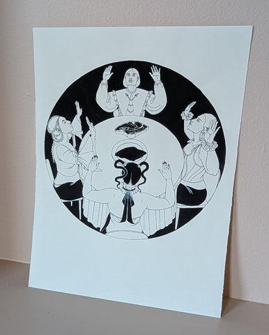 'Plates' - Black and White Original Paintings - Various Designs