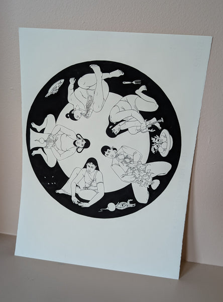 'Plates' - Black and White Original Paintings - Various Designs