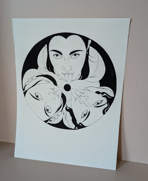 'Plates' - Black and White Original Paintings - Various Designs