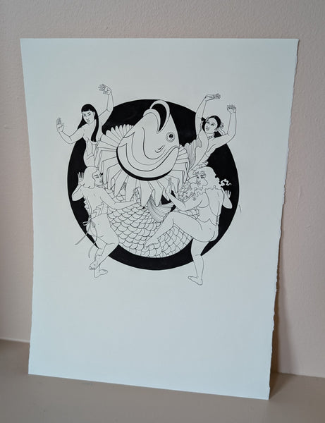 'Plates' - Black and White Original Paintings - Various Designs